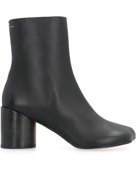 MM6 by Maison Martin Margiela Black Anatomic Leather Ankle Boots