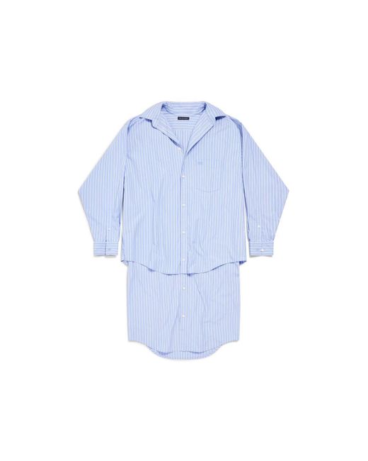 Balenciaga Blue Bb Classic Layered Shirtdress