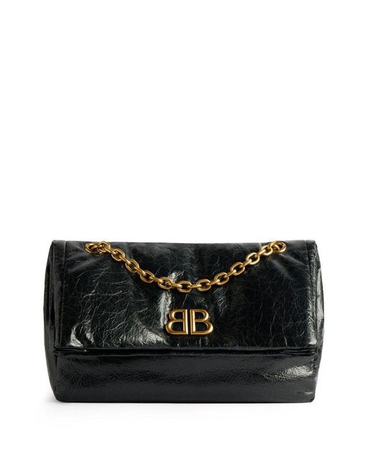 Balenciaga Black Small Monaco Chain-Strap Shoulder Bag