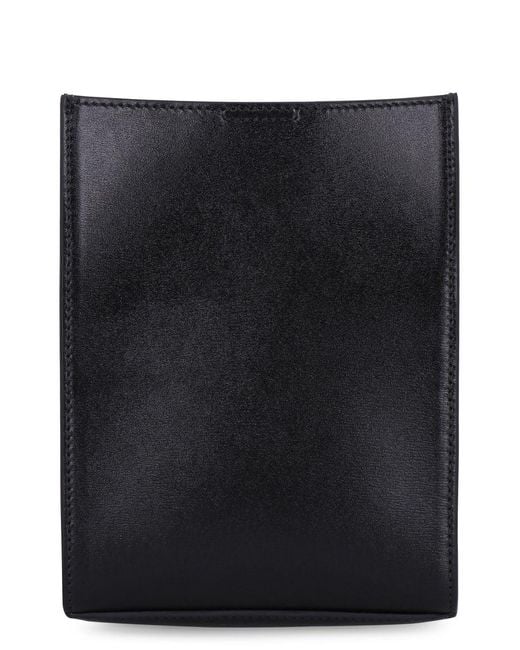 Jil Sander Black Tangle Leather Crossbody Bag
