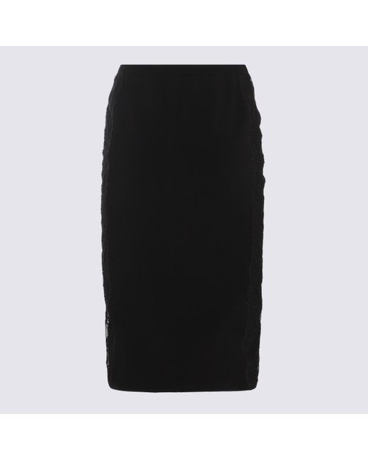 Versace Black Viscose Blend Skirt