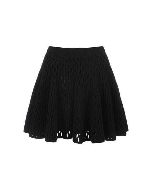Alaïa Black Skater Cage Skirt In Knit