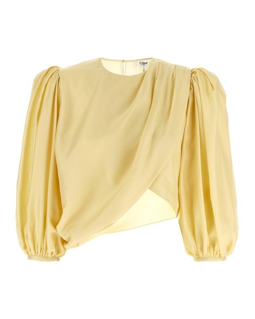 Chloé Yellow Draped Top
