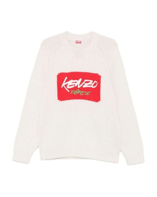 KENZO White X Futura 2000' Wool Jumper With Graffiti Typography for men