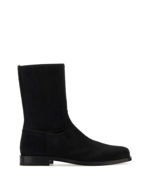 Dries Van Noten Black Calfhair Ankle Boots for men