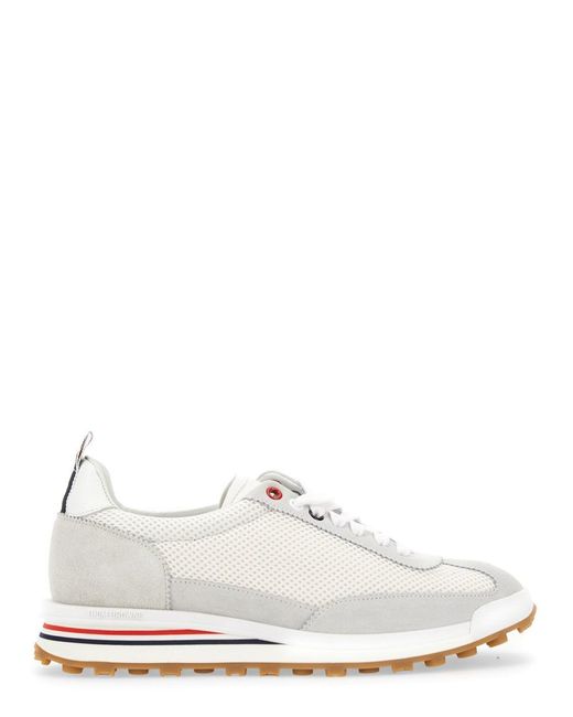 Thom Browne White Low-Top Panelled Sneaker