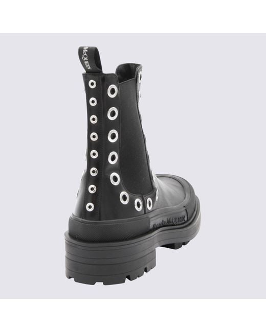 Alexander McQueen Black Leather Chelsea Boots for men