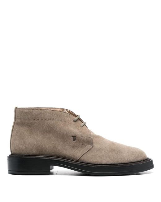 Tod's Brown Suede Leather Boots Shoes for men