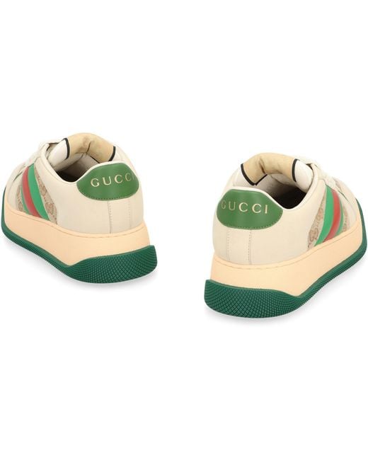 Gucci Green Screener Low-Top Sneakers for men