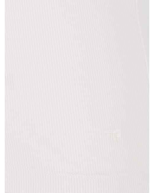 Tom Ford White Henley Shirt for men
