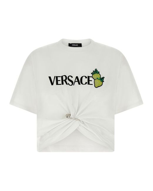 Versace Gray 'Strawberry Patch' T-Shirt