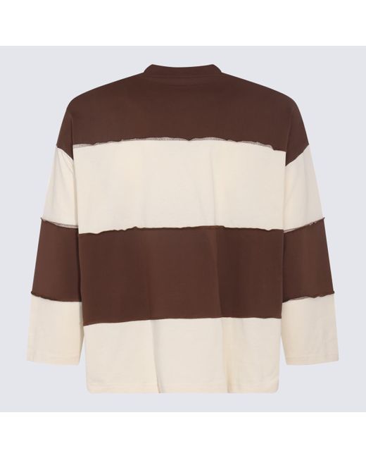 Sunnei Cream And Brown Cotton T-shirt for men