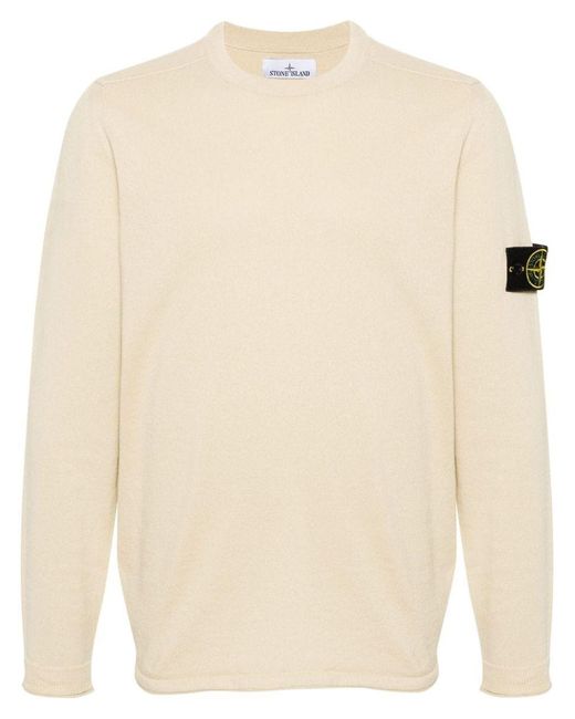 Stone Island Natural Sweater With Patch for men