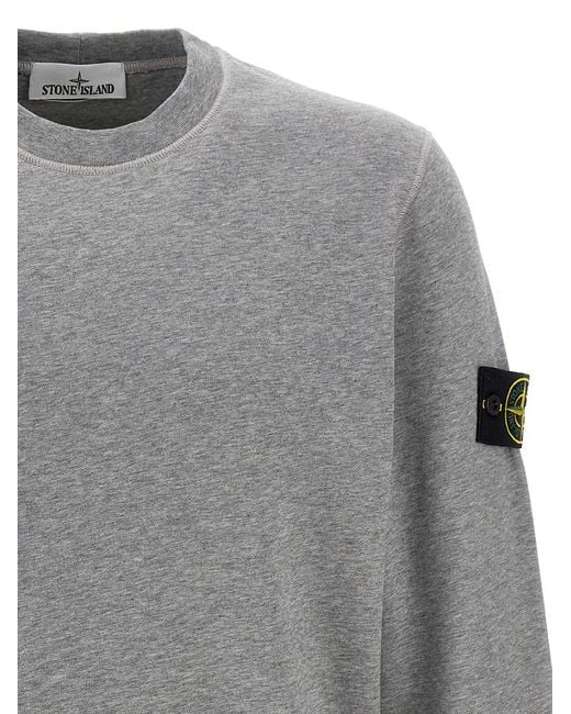 Stone Island Gray Logo Badge Sweatshirt for men