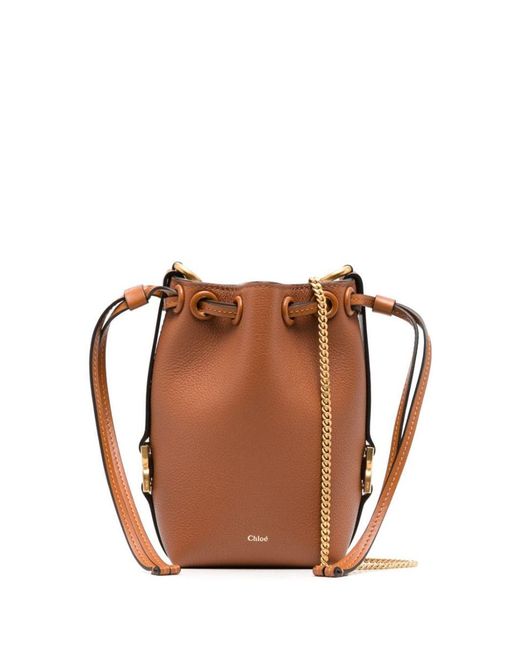 Chloé Brown Marcie Small Leather Bucket Bag