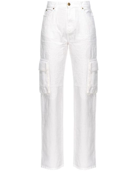 Pinko White Cargo Pocket Trousers