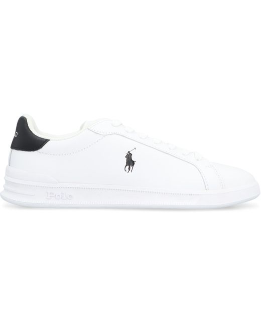 Polo Ralph Lauren White Heritage Court Ii Leather Low-Top Sneakers for men
