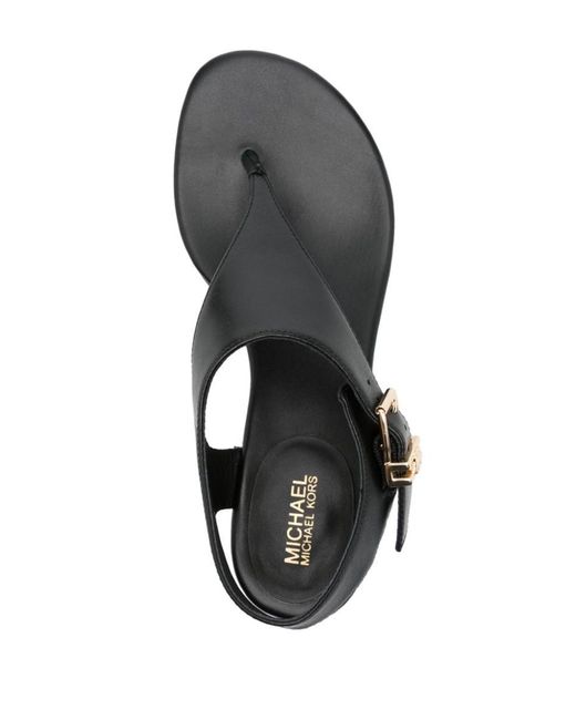 Michael Kors Black Robyn Leather Thong Sandals