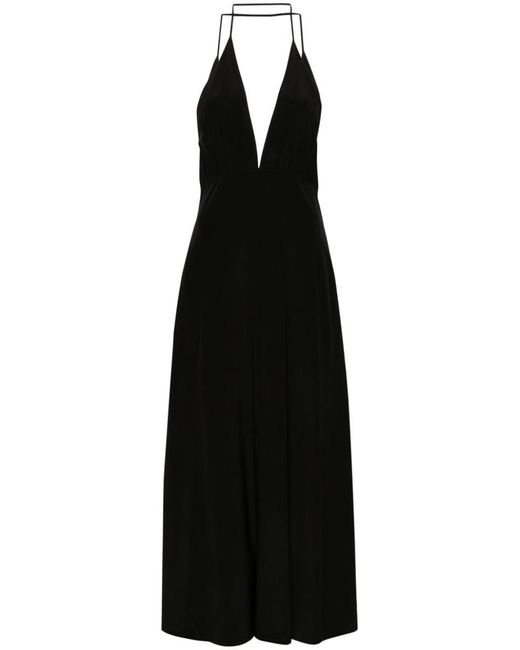Totême  Black Toteme Double-Halter Silk Dress