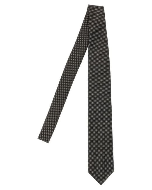 Brioni Black Jacquard Tie for men