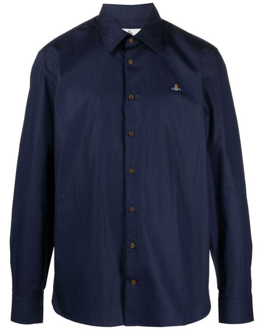 Vivienne Westwood Blue Logo Shirt for men