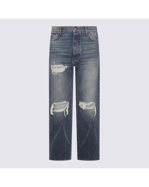 Rhude Blue Denim Used Jeans for men