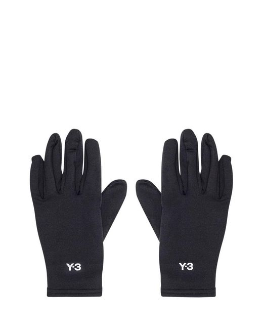 Y-3 Blue Y-3 Black Gloves With Logo for men