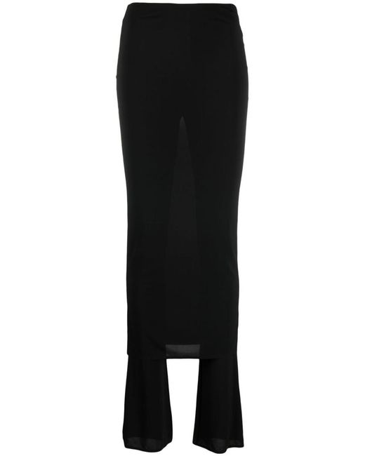 Alaïa Black Fluid Long Skirt