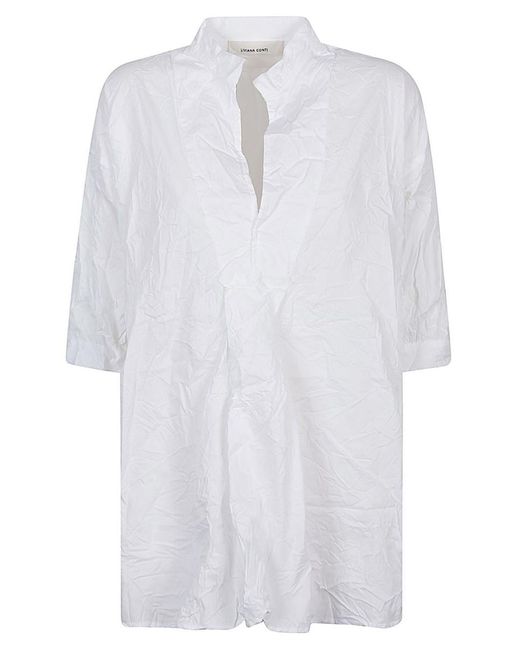 Liviana Conti White Cotton Blend Shirt