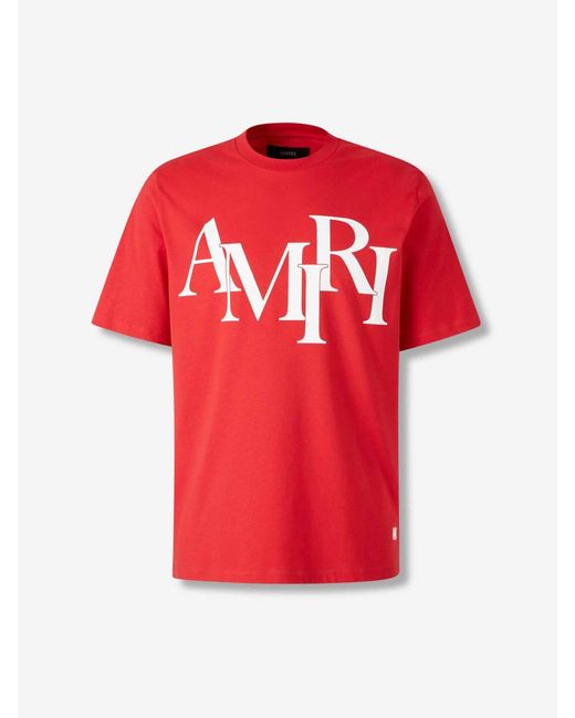 Amiri Red Printed Logo T-shirt for men