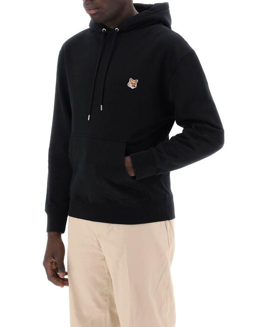 Maison Kitsuné Black Fox Head Hooded Sweatshirt for men
