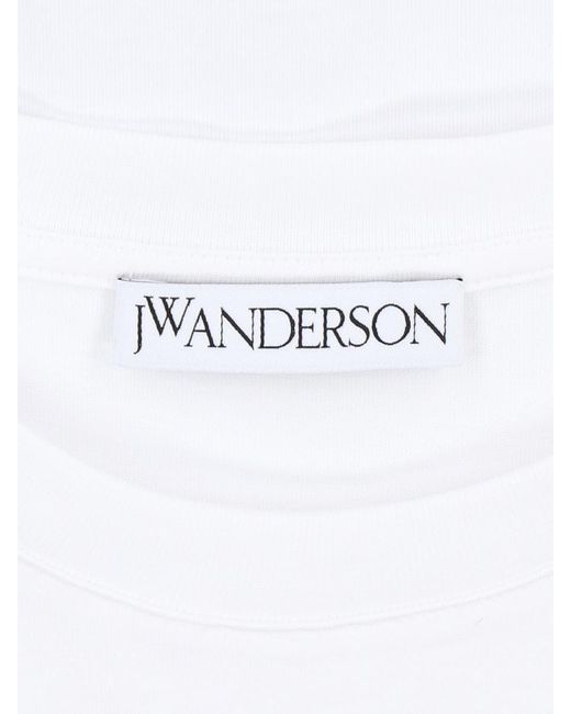 J.W. Anderson White Crew-neck Logo T-shirt for men