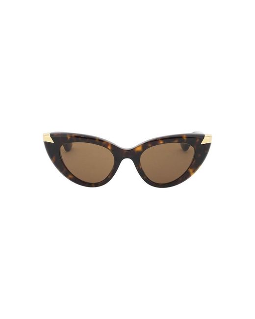 Alexander McQueen Brown Punk Rivet Cat-Eye Sunglasses For
