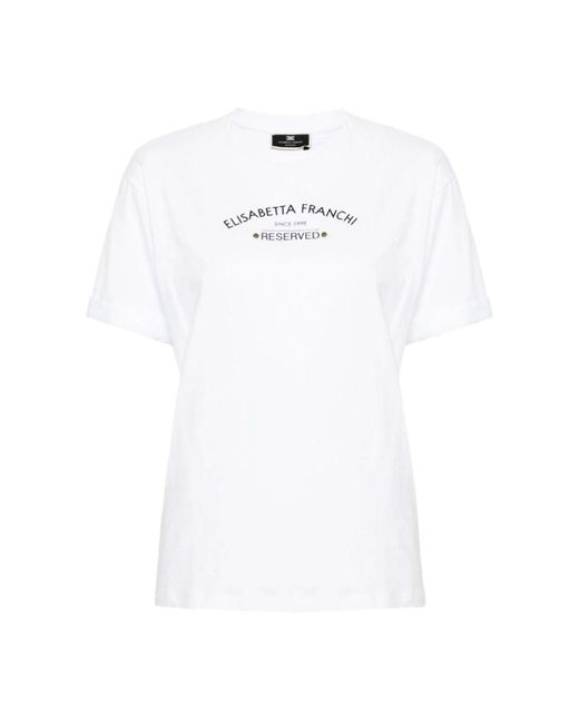 Elisabetta Franchi White Logo T-Shirt