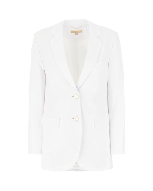 Michael Kors White Single-Breasted Blazer Jacket