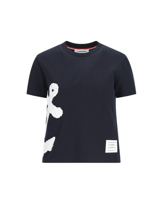 Thom Browne Blue 'embroidery Anchor' T-shirt