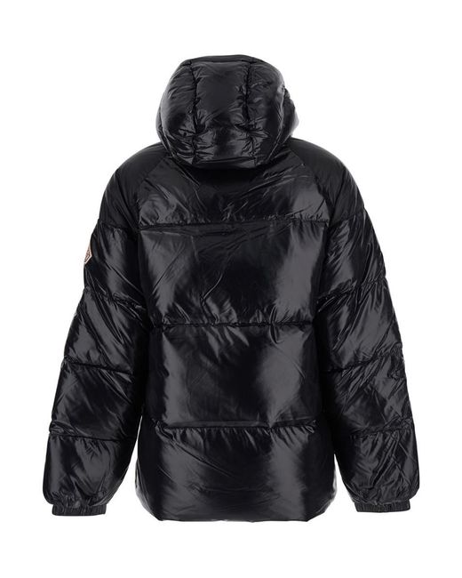 Pyrenex 'sten' Black Down Jacket With Drawstring Hood And Logo Patch On The Sleeve In Tech Fabric Unisex