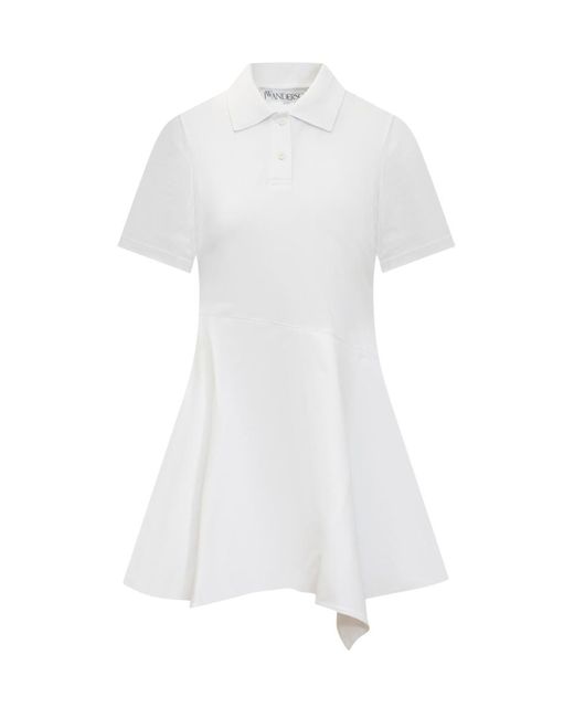 J.W. Anderson White Dress Polo Assymetric