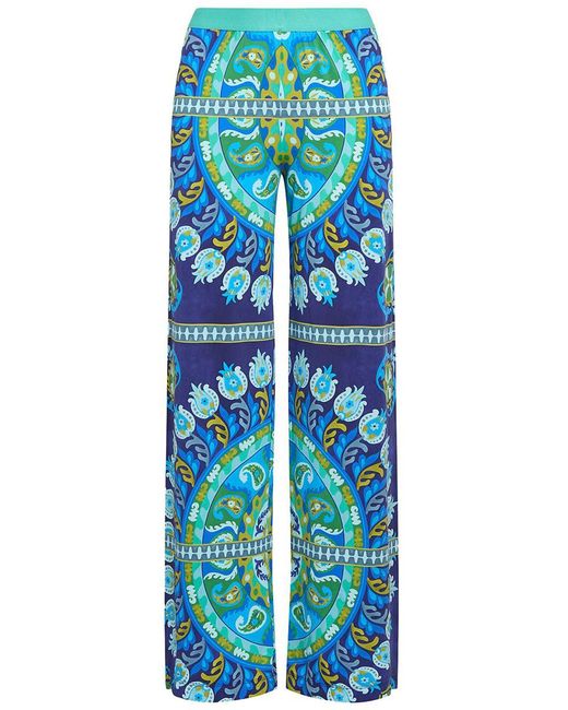 Maliparmi Blue Suzani Crown Jersey Pants Clothing
