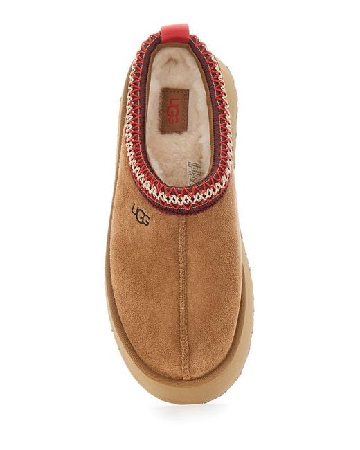 Ugg Brown 'Tasman' Plaited Hem Mules