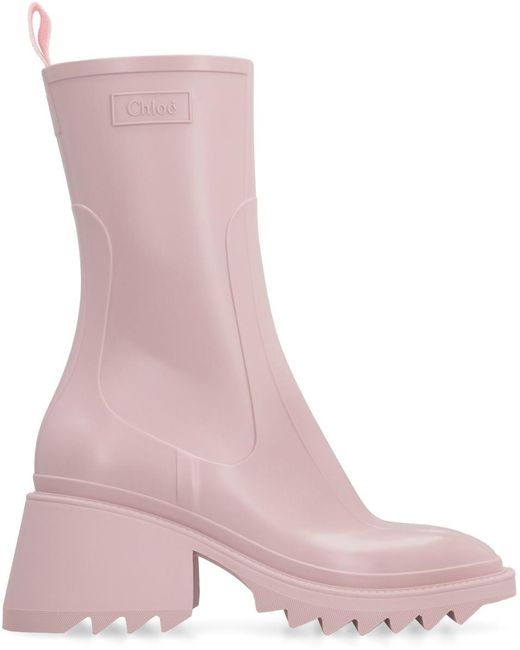 Chloé Pink Betty Rubber Boots