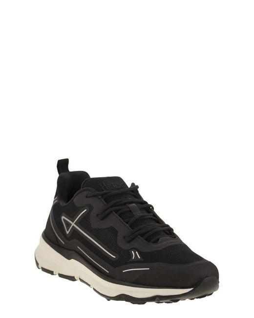 Herno Black Nylon Trainers With Rubberised Details for men