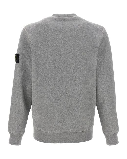 Stone Island Gray Logo Badge Sweatshirt for men