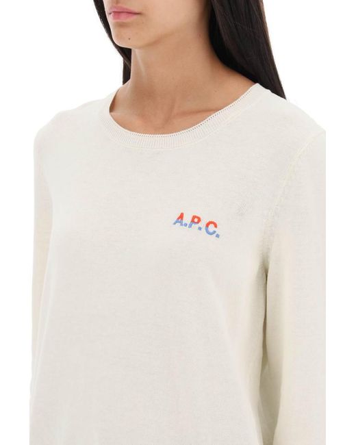 A.P.C. Natural 'albane' Crew Neck Cotton Sweater