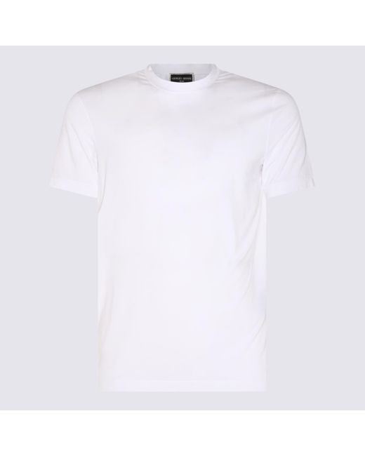 Giorgio Armani White Viscose Blend T-Shirt for men