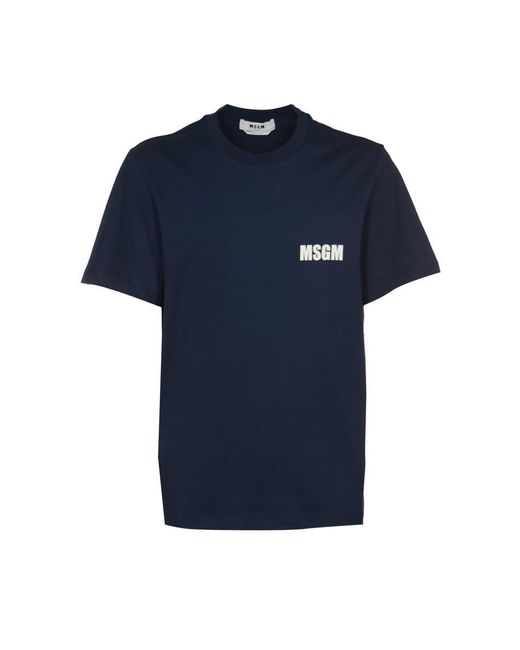 MSGM Blue T-Shirts And Polos for men