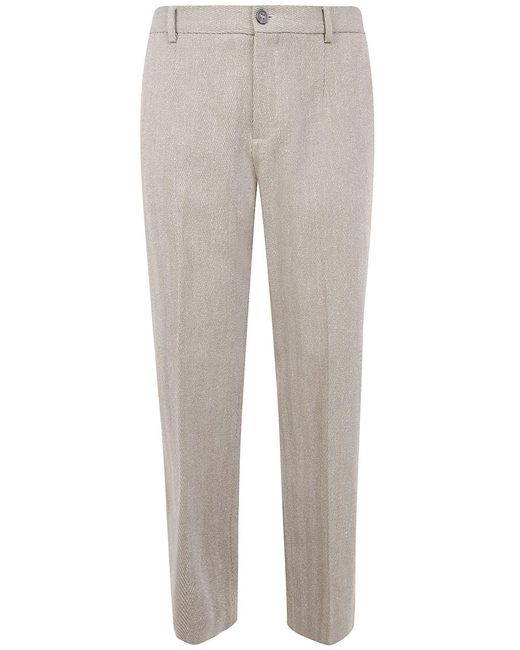Golden Goose Deluxe Brand Gray "Journey" Relax Straight Pant Tailoring Chevronne for men