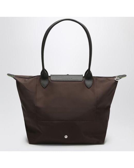 Longchamp Black Mocha Coloured Le Pliage Green L Bag