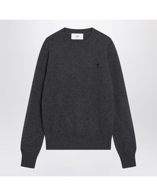 AMI Gray Anthracite De Coeur Sweater for men
