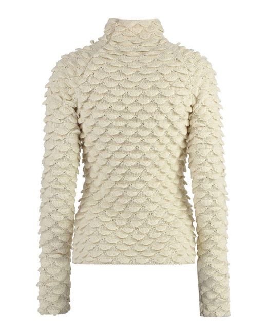 Bottega Veneta White Wool Turtleneck Sweater